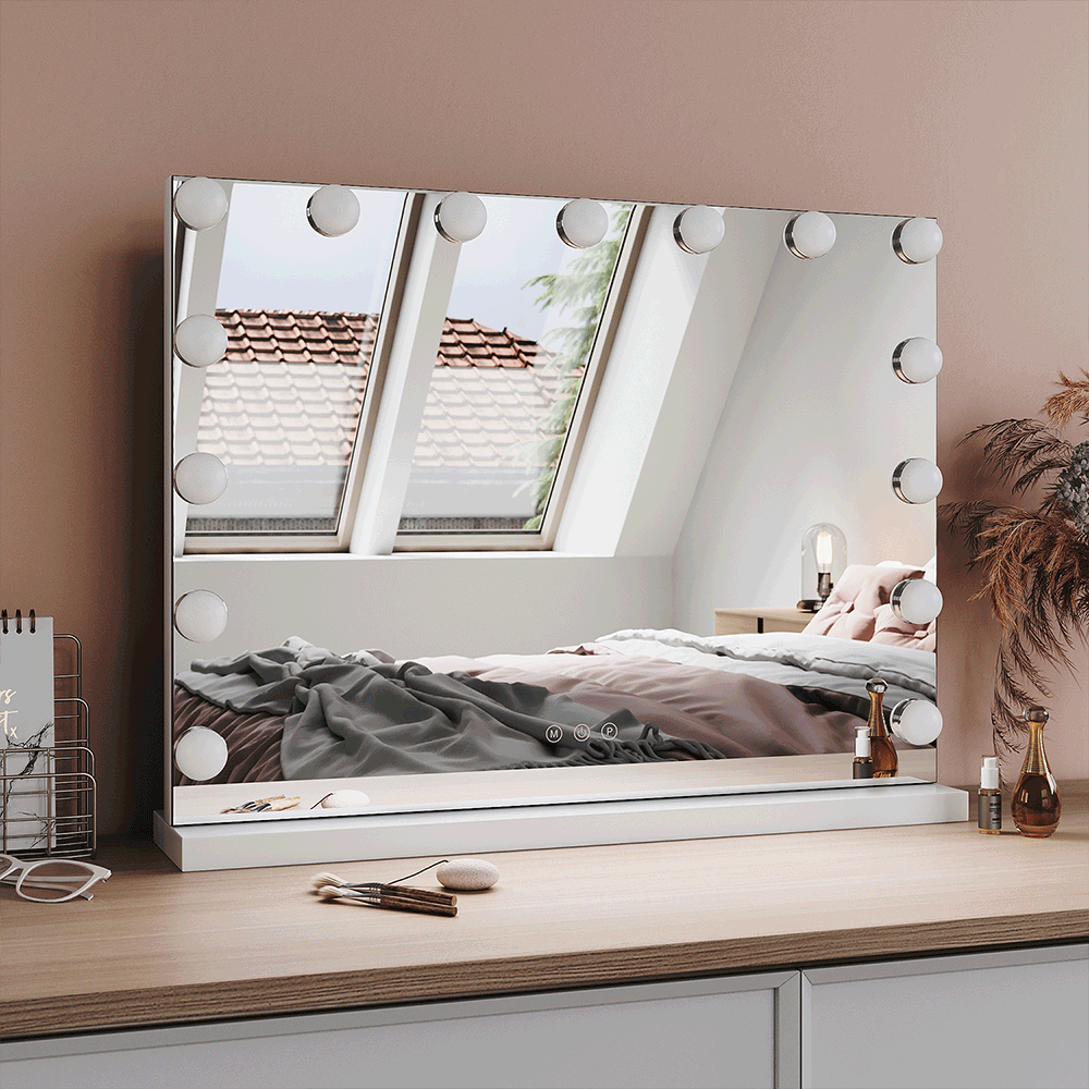 RoyaleGlow LED Makeup Mirror Lights – Dimbar & Justerbar 3-Färgers Sminkbelysning Carvallo