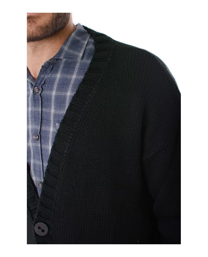 Stickad kofta med knapp för män-Clothes for Men-Bellasverige-Hemnix