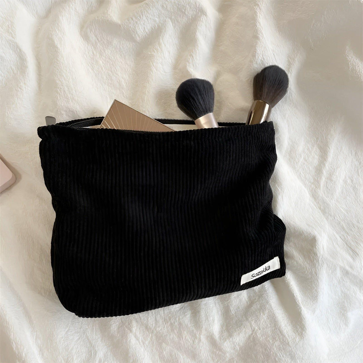 CorduroyGlam Bag - Kord Rymlig organiseringsväska för kosmetika Carvallo