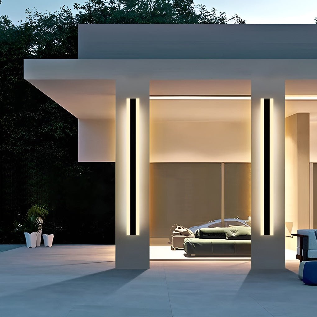 Modern svart LED utomhusvägglampa Carvallo