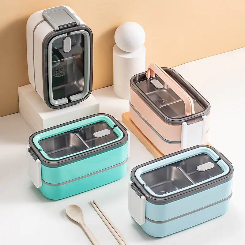 2-lagers rostfri stål Bento-lunchbox med lock Carvallo