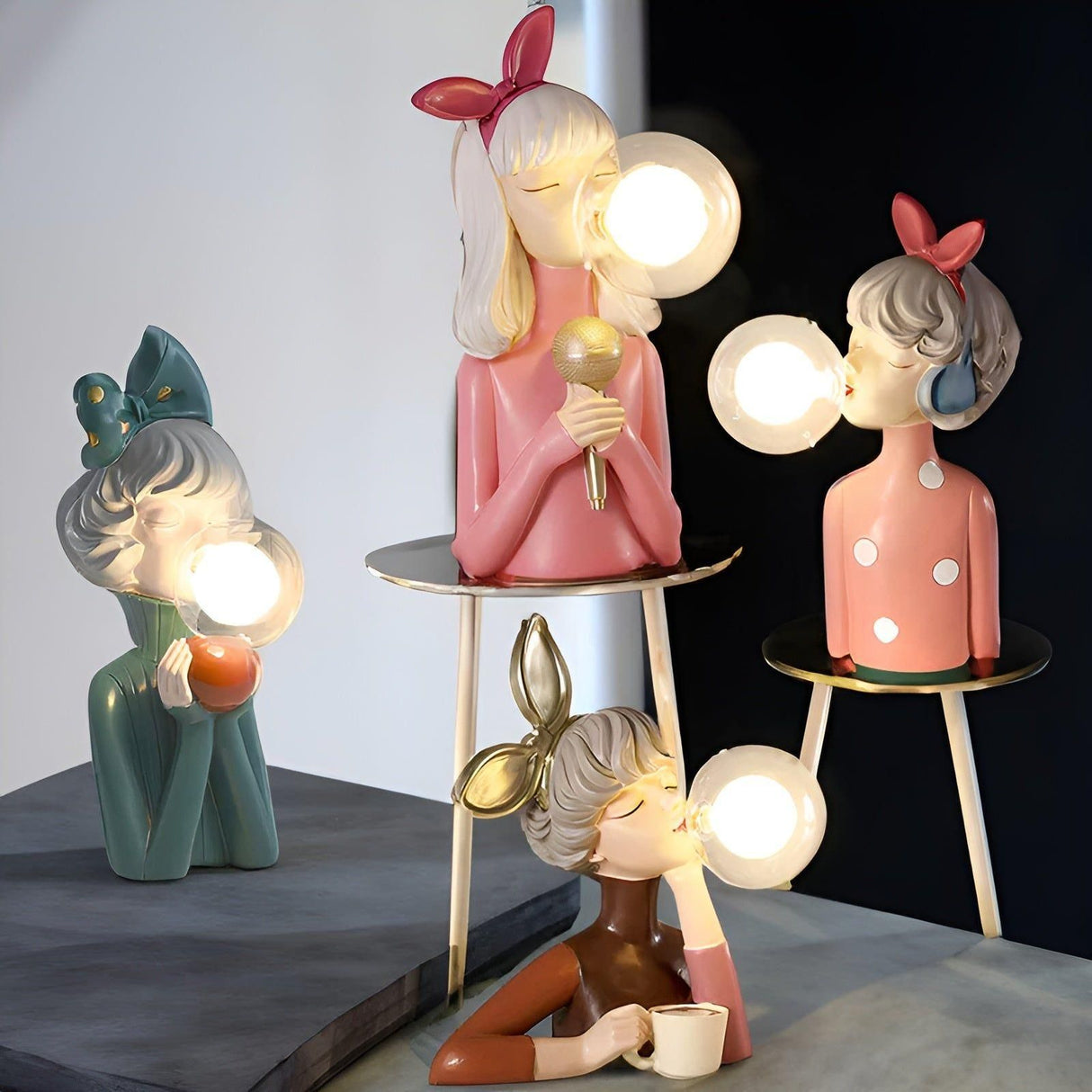 Nattljus med bubbeleffekt – USB Bubble Girl Ornament bordslampa för ett mysigt hem Carvallo