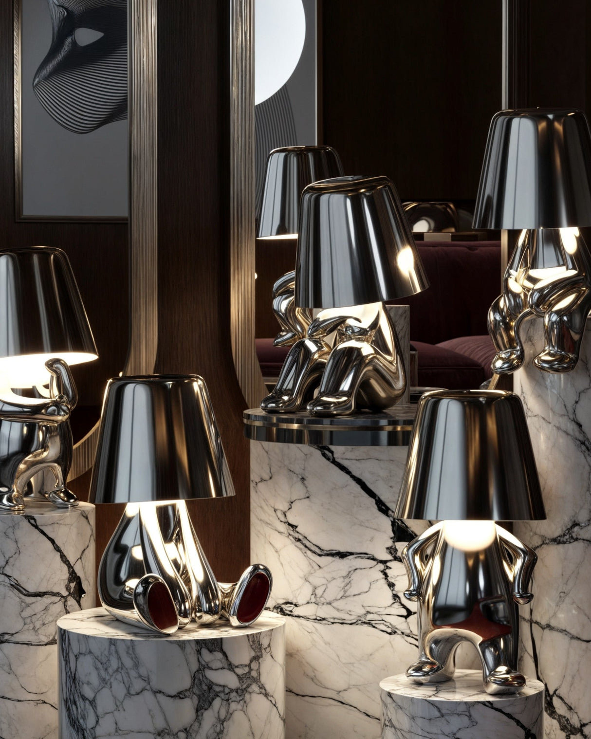 Guld USB uppladdningsbar bordslampa med dimmerfunktion 1800mAh Carvallo