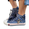 Denim Hi-Top Sneakers För Kvinnor-Shoes for Women-Hemnix-Marinblå-35-Hemnix