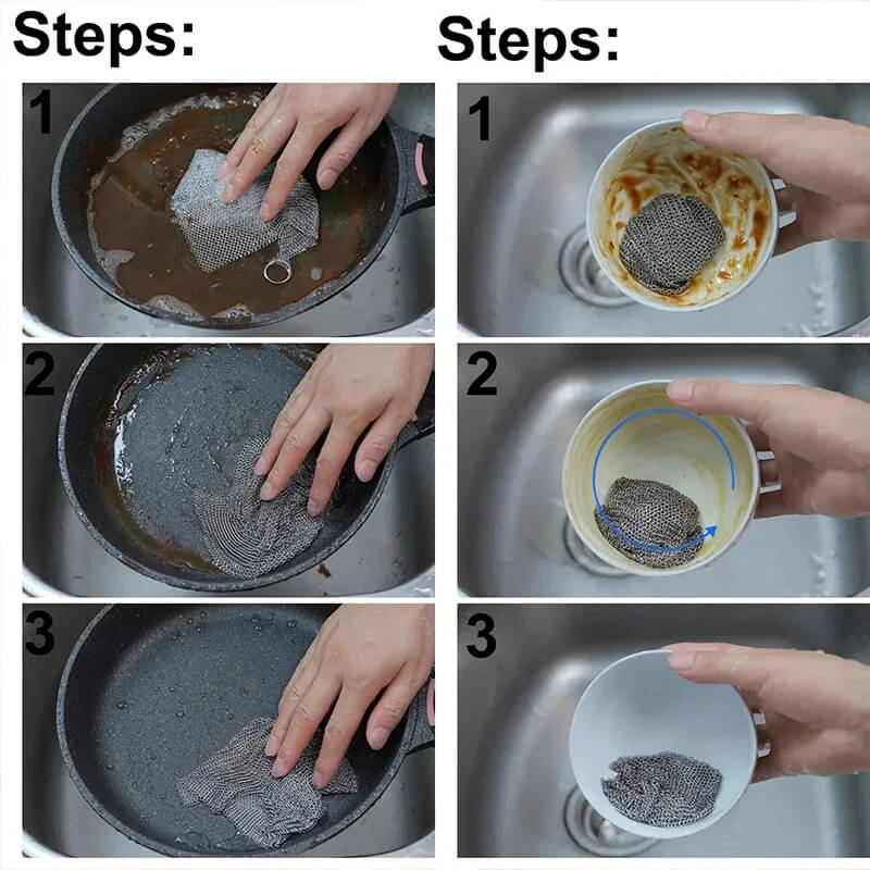 ScrubMaster - Multifunktionell Disktrasa av Ståltråd, Återanvändbar & Effektiv-Disktrasa ståltråd-BB-Hemnix