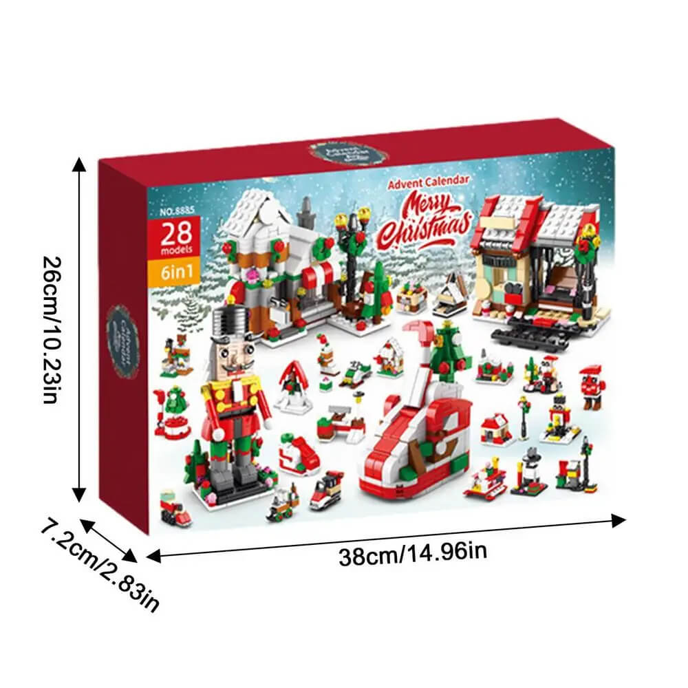 Jul Adventskalender Byggklossar för Barn - 24 Dagars Nedräkning med Stort Byggset, Perfekt DIY Julklapp för Barn-Adventskalender Jul-BB-Nötknäppare-Hemnix