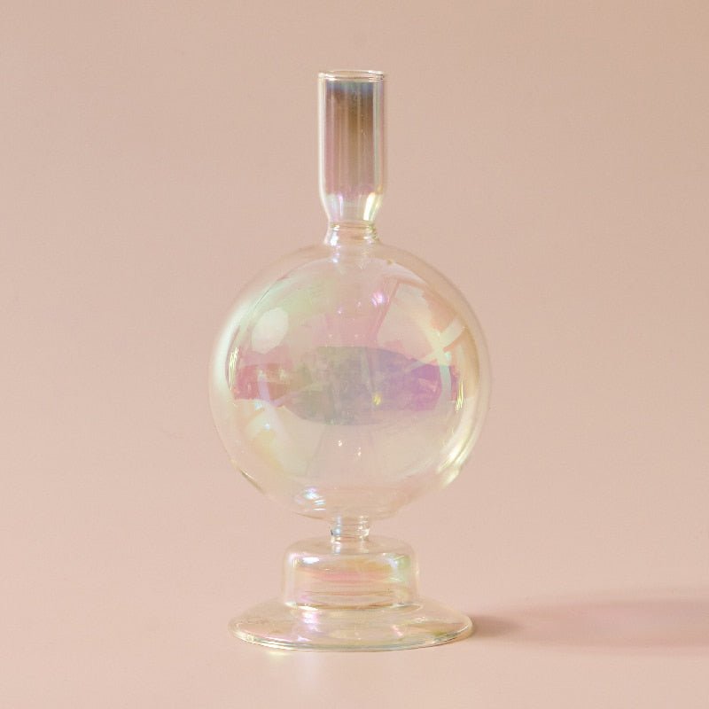 Nordiska iriserande ljushållare i robust glasstil Carvallo