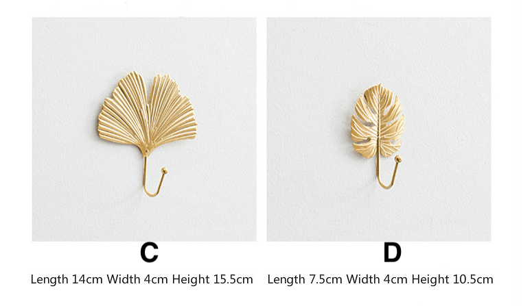 Elegant bladguld väggkrok – Chic nordisk-inspirerad hängare MILA Sverige