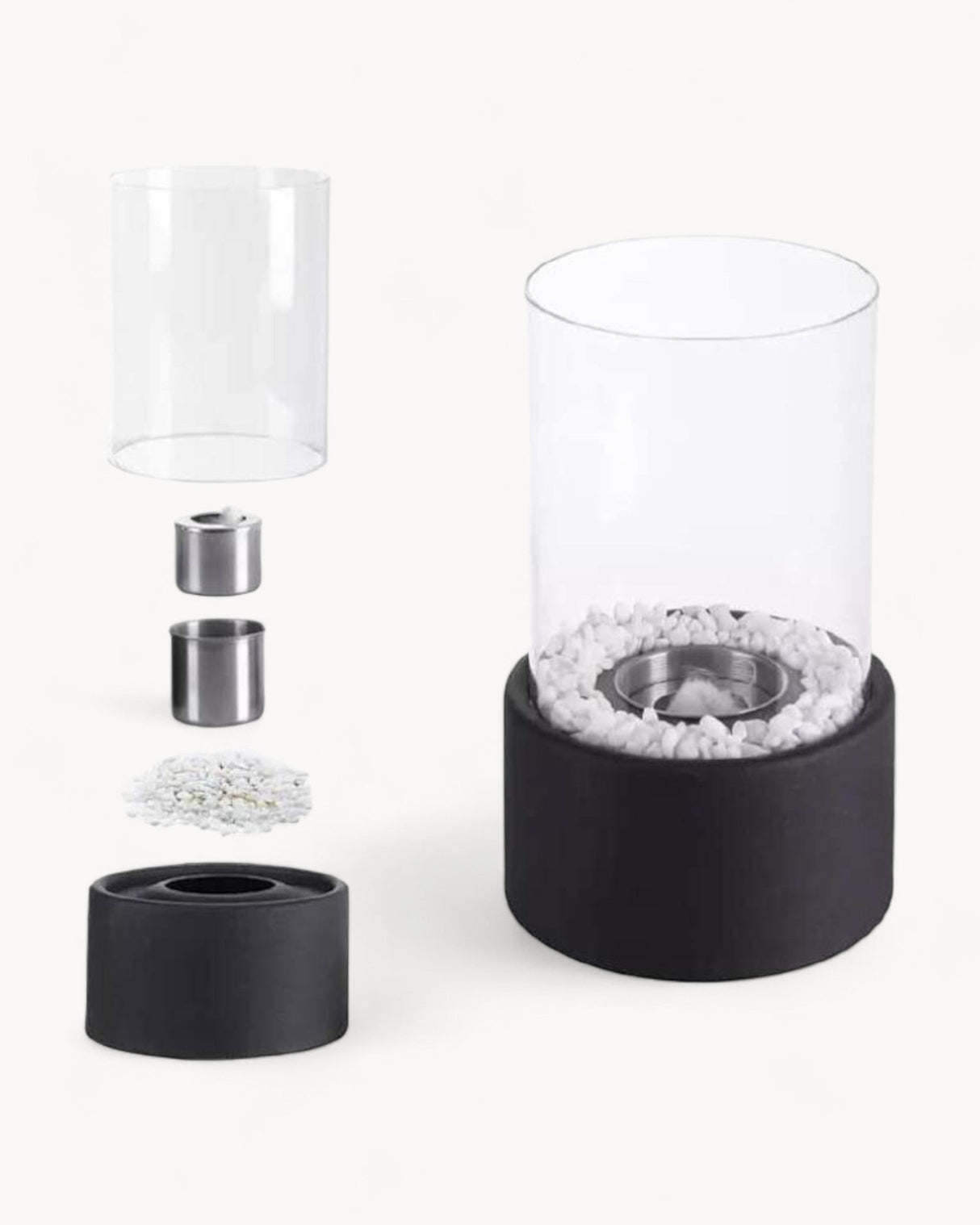 Carvallo – Elegant Oljelampa av Metall och Glas med Öppen Låga Carvallo