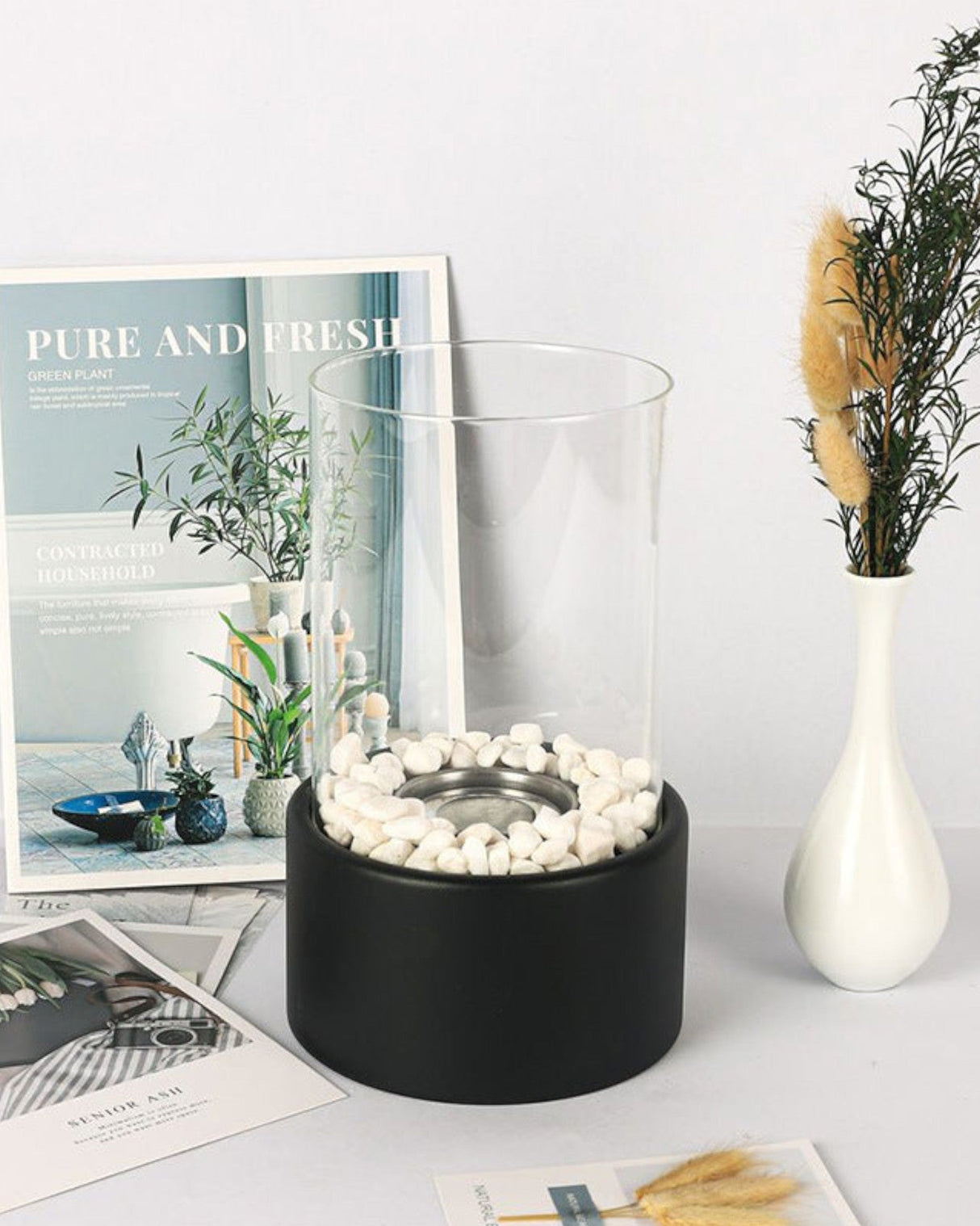 Carvallo – Elegant Oljelampa av Metall och Glas med Öppen Låga Carvallo