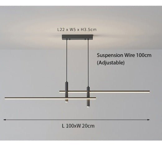 LumiLine – Modern LED Linear Taklampa med Justerbar Höjd och Dimmer Hemnix