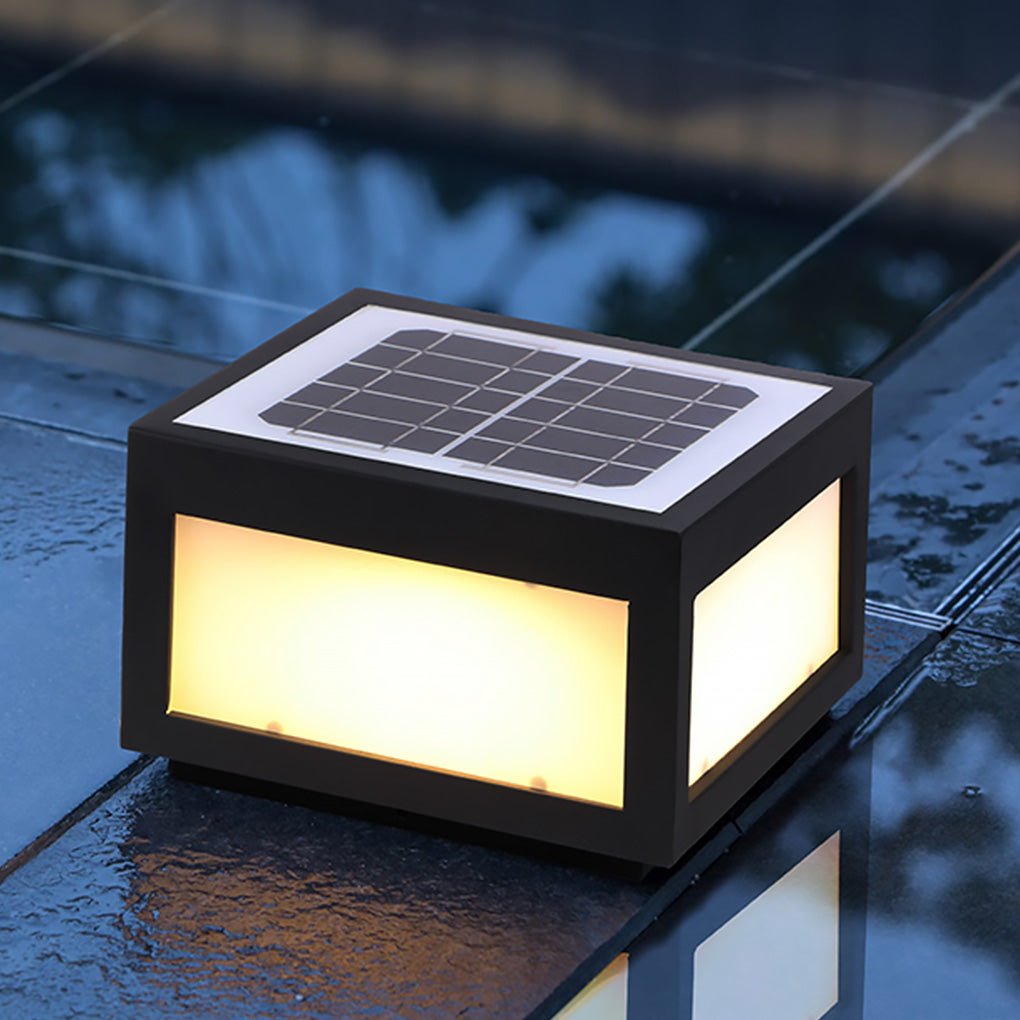 Solar Black Utomhus LED Stolplykta Carvallo
