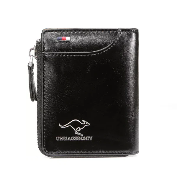 Royaleva Herrers RFID-blocker plånbok med dragkedja Multi kreditkortshållare khaki brun svart Carvallo