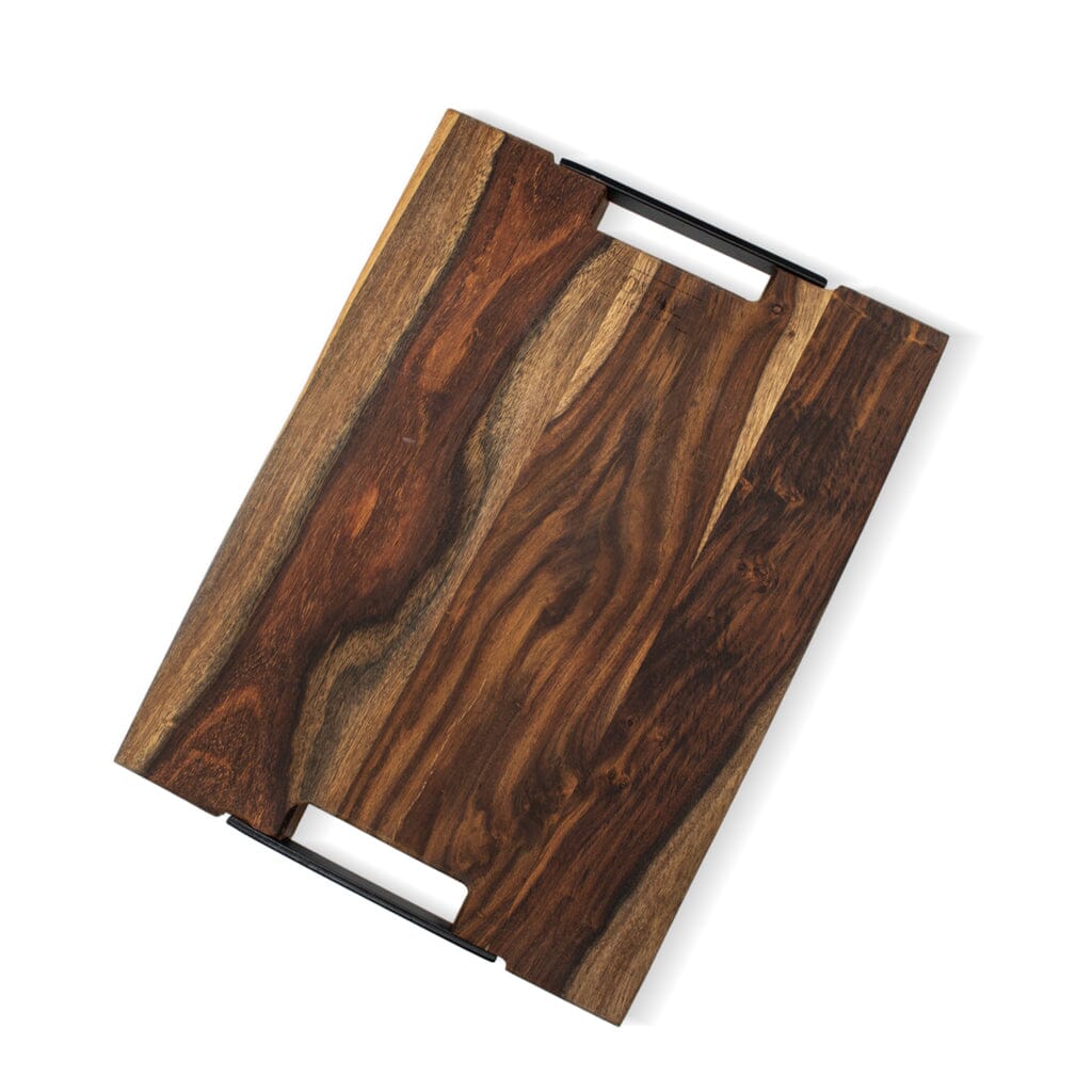 Pure Rosewood Serveringsbräda med dubbla metallhandtag 40 x 30 cm – Elegant & Mångsidig från OVAL Kitchenware Carvallo