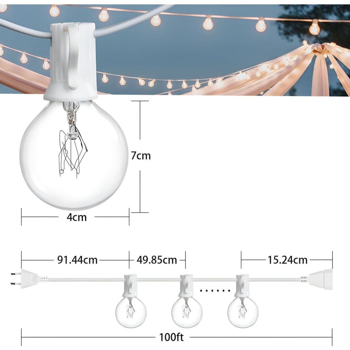 FairyFlicker String Lights - Lyxig terrassbelysning med vattentätt skydd Carvallo