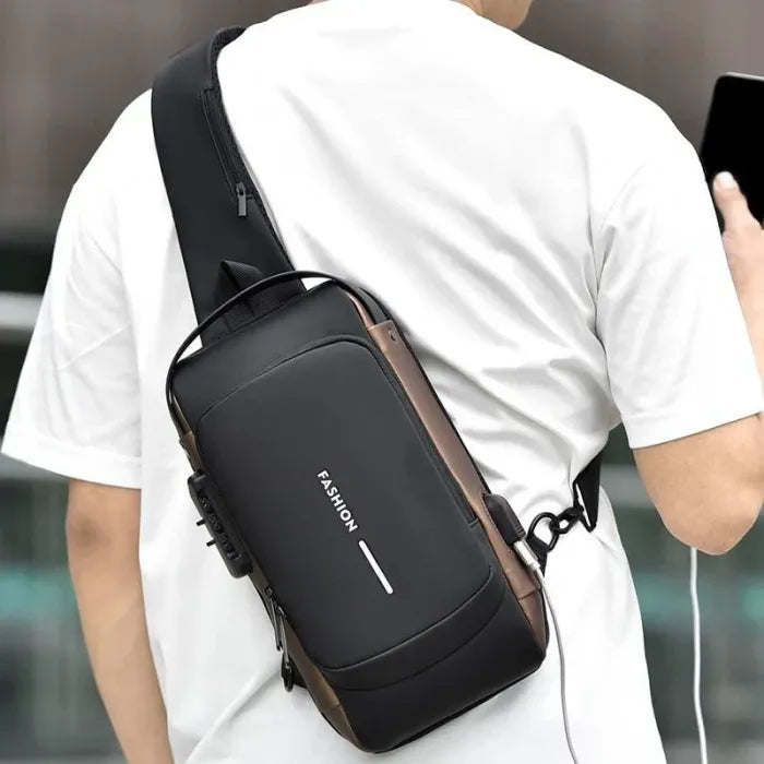 Stöldskyddad och Vattentålig Axelremsväska med USB-laddning-VaruZ-Hemnix