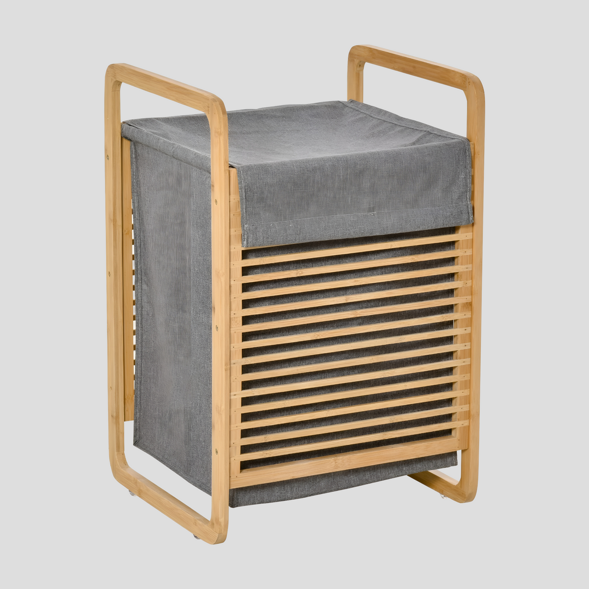 PureWeave Korg – Bärbar Tvättkorg Tillverkad av Bambu med Lock Carvallo