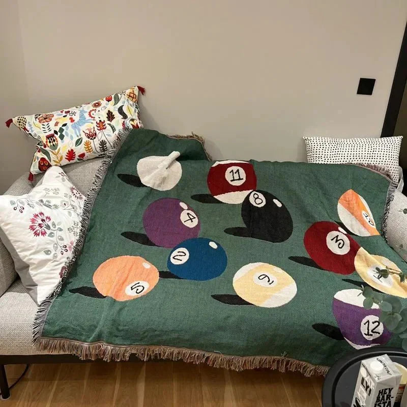 Pool Game Inspired Throw Blanket Carvallo