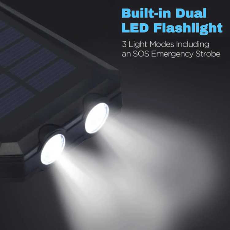 Solenergi Power Bank Vattentålig Bärbar Laddare Carvallo