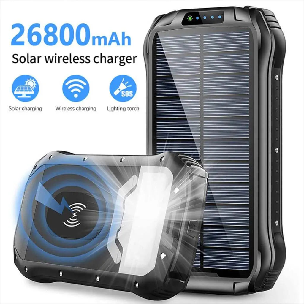 Powerbank Solar Snabbladdning Utomhus Vattentät Carvallo