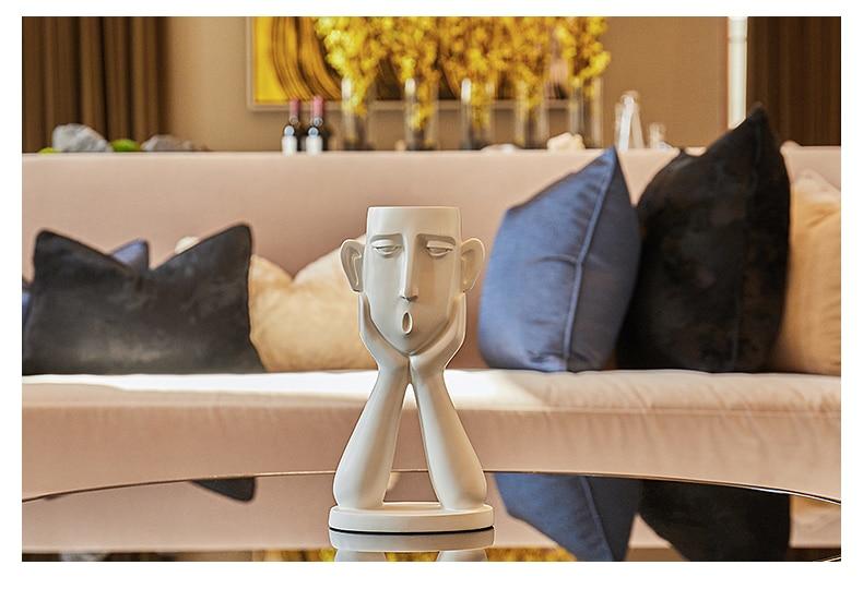 Minimalistisk keramisk abstrakt huvudvas för unik heminredning Carvallo