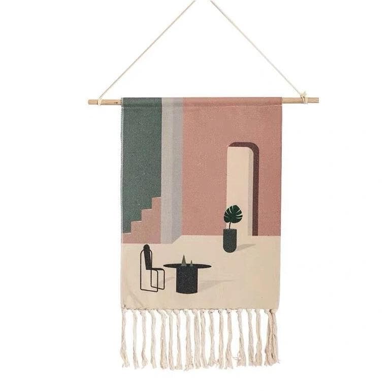 Carvallo – Handvävd Bomullsväggtavla med Geometrisk Design Carvallo