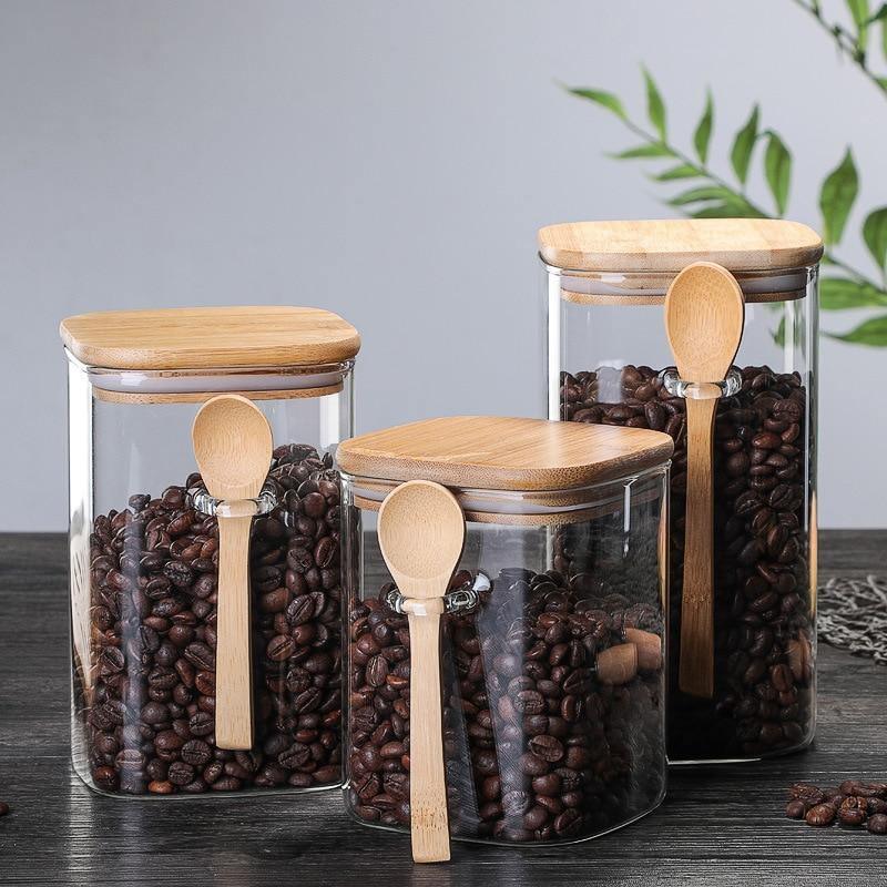 Bambu & glas matförvaringskärl MILA Sverige