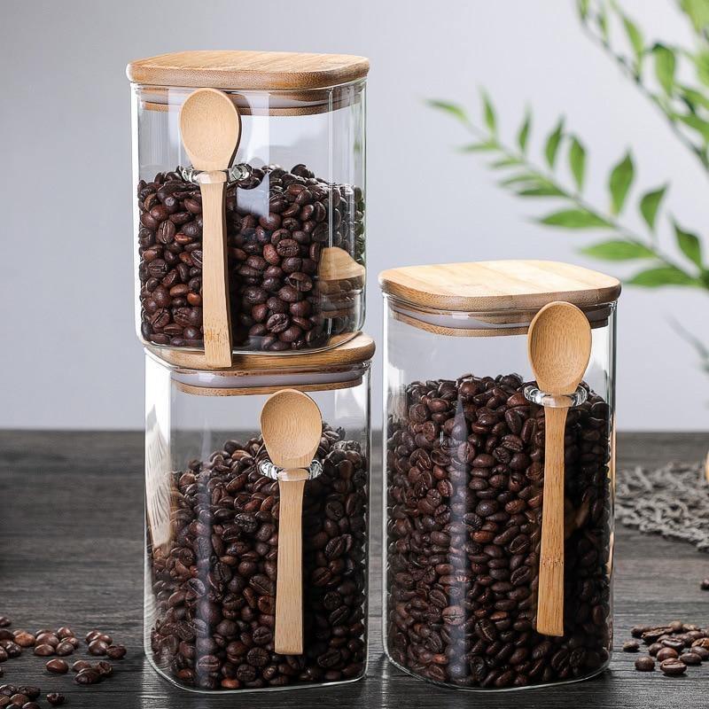 Bambu & glas matförvaringskärl MILA Sverige