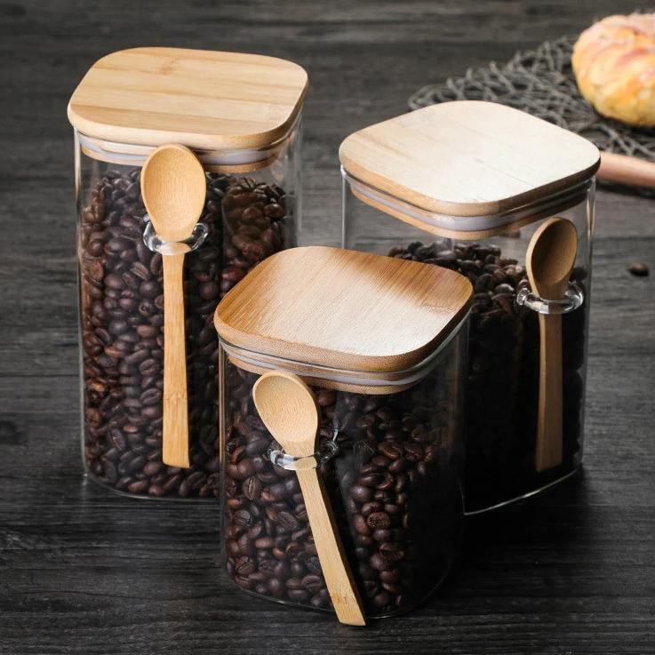 Bambu & glas matförvaringskärl MILA Sverige