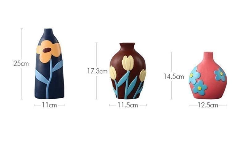 Keramiska blomvaser med utskärningsdesign MILA Sverige