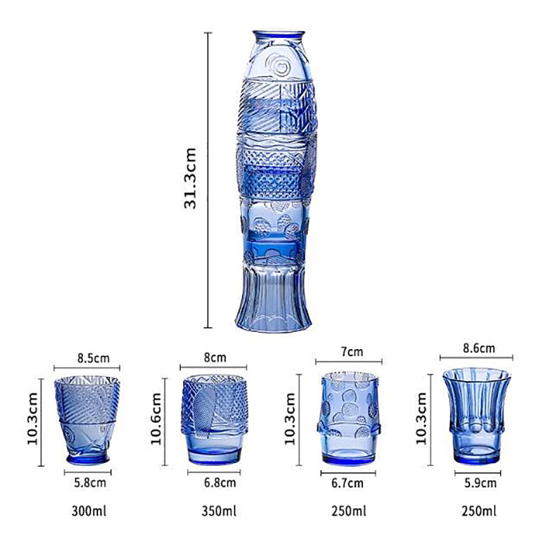 Staplbara Koi Fisk Glas – Set om 4 Färgglada Tumblers Carvallo