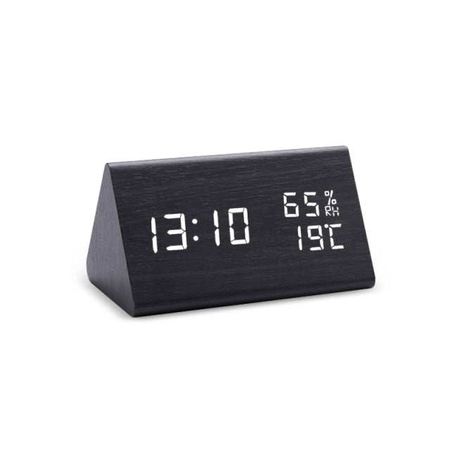 Digital Träväckarklocka med LED display – Stilren Alarmklocka i Modern Design Hemnix
