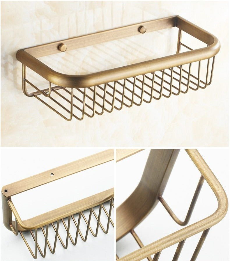 Royaleva Antik Brons Badaccessoarer – Vintage Koppar med Keramiska Accenter Carvallo