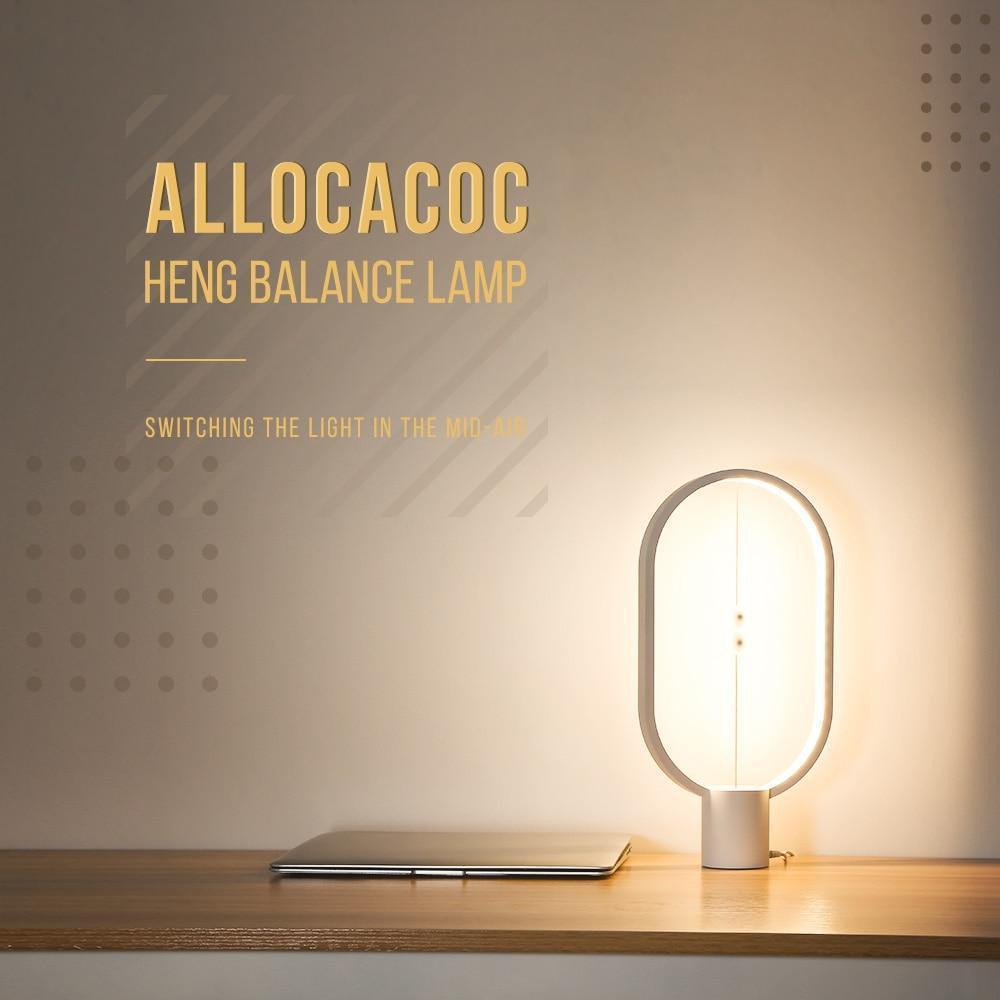 Bordslampa trä LED oval modern design Carvallo