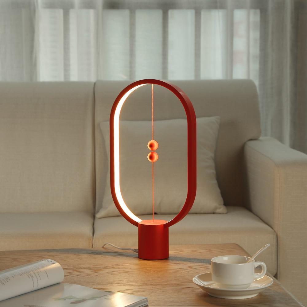 Trä Bordslampa med Magnetisk Strömbrytare Ljus Carvallo