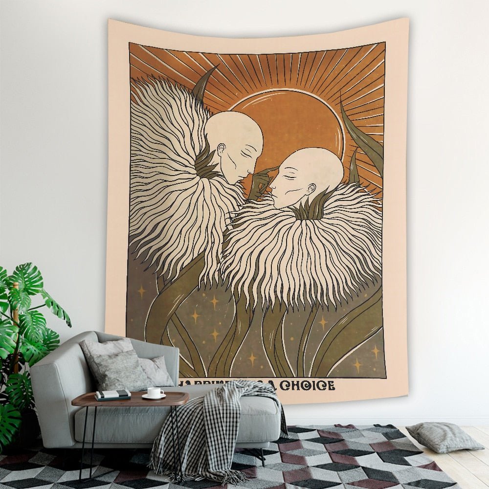 Psykedelisk Mandala Tapestry Vägghängande 100% Polyester Carvallo