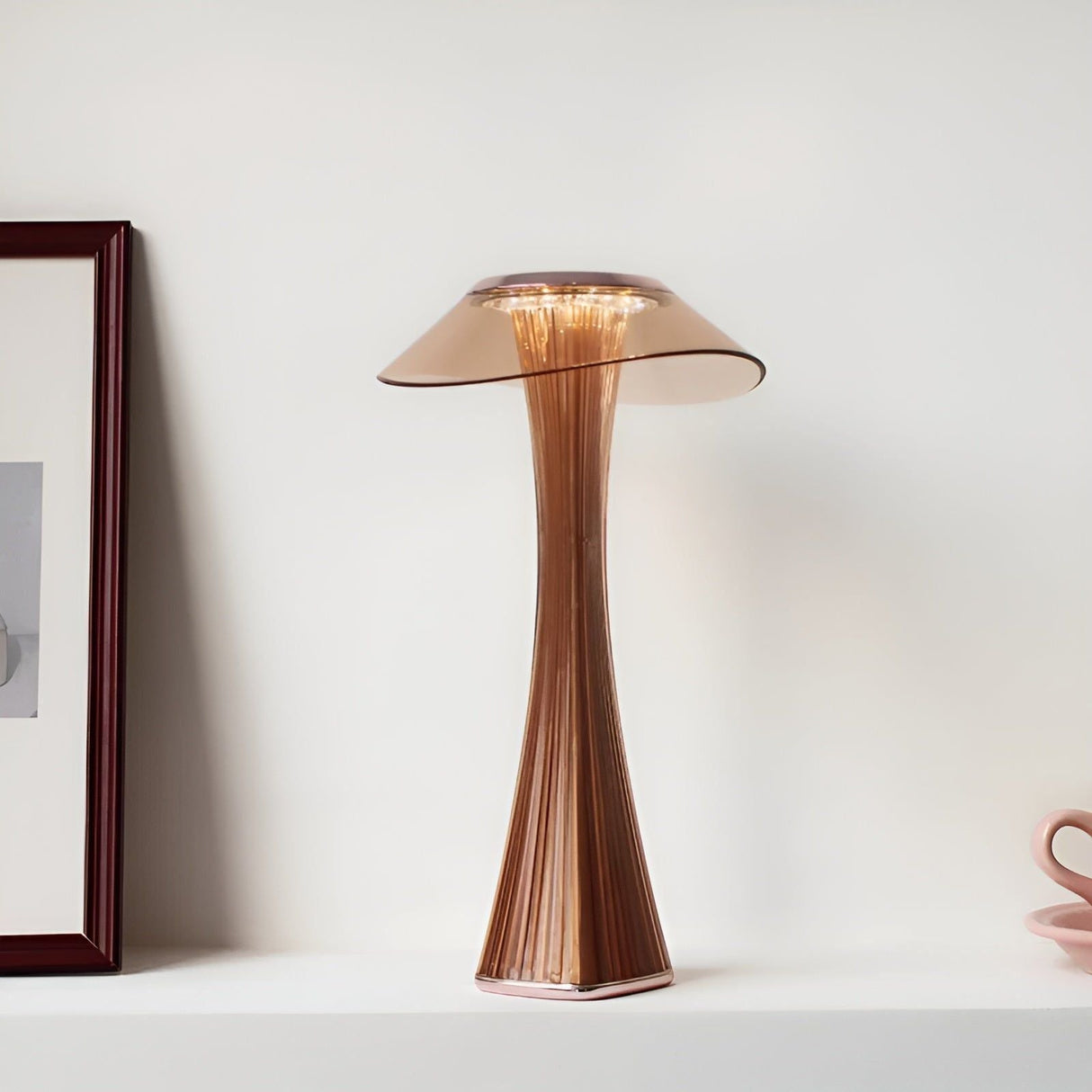 Gior Bordslampa - Uppladdningsbar Italiensk Kristall Nattduksbordslampa med Smart Touch Carvallo