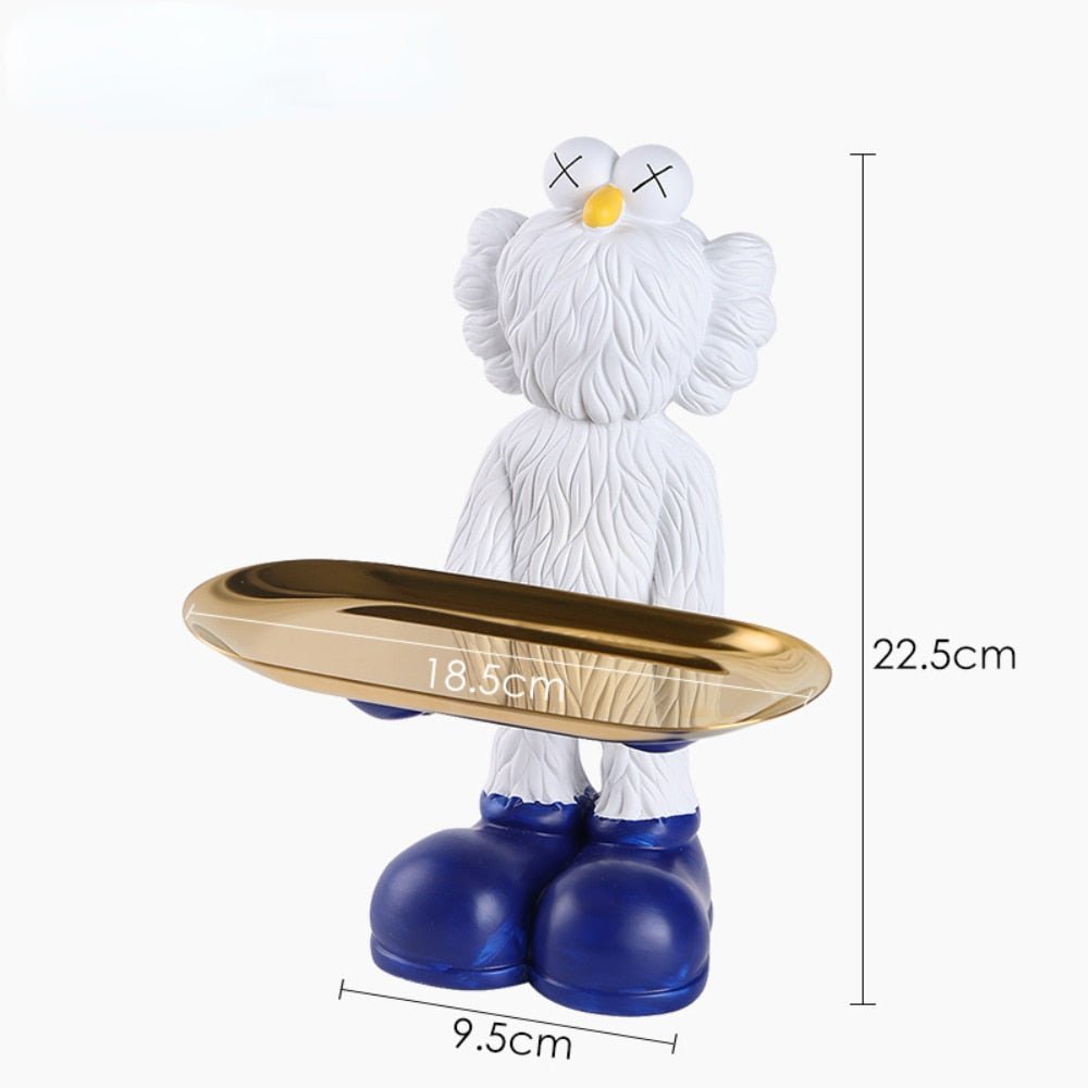 Kurvig figurstaty med förvaringsbricka i resinbjörnsdesign Carvallo