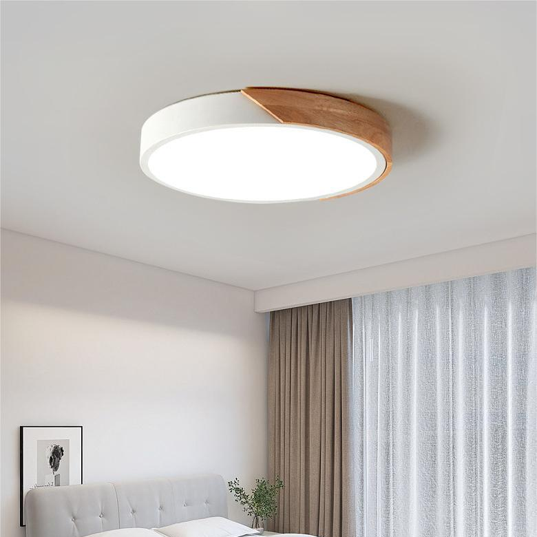 CircaLume Trä Taklampa – Rund Nordisk LED Plafond i Massivt Trä Hemnix