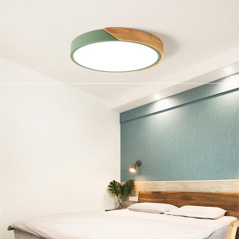 CircaLume Trä Taklampa – Rund Nordisk LED Plafond i Massivt Trä Hemnix
