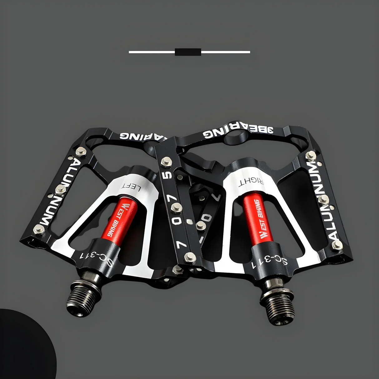 Robusta lätta aluminiumcykelpedaler med rutschfritt grepp Carvallo