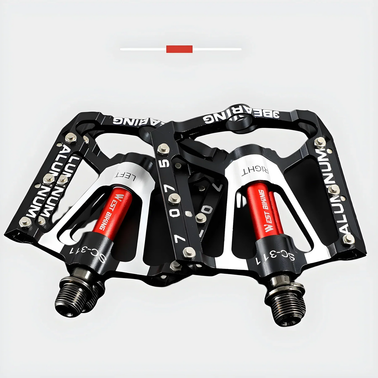 Robusta lätta aluminiumcykelpedaler med rutschfritt grepp Carvallo