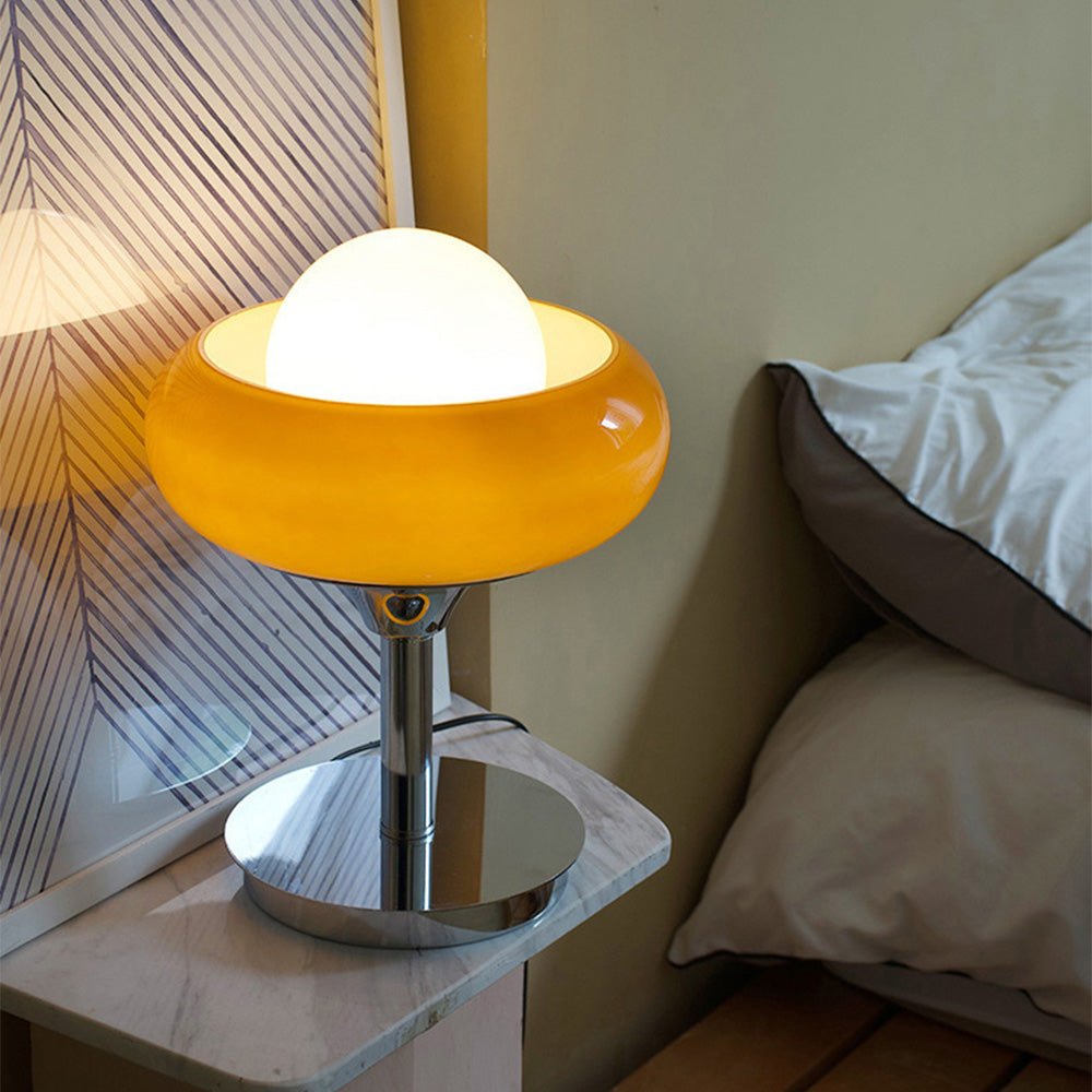 Glasbordslampa Retro Gul Ljusdesign Carvallo