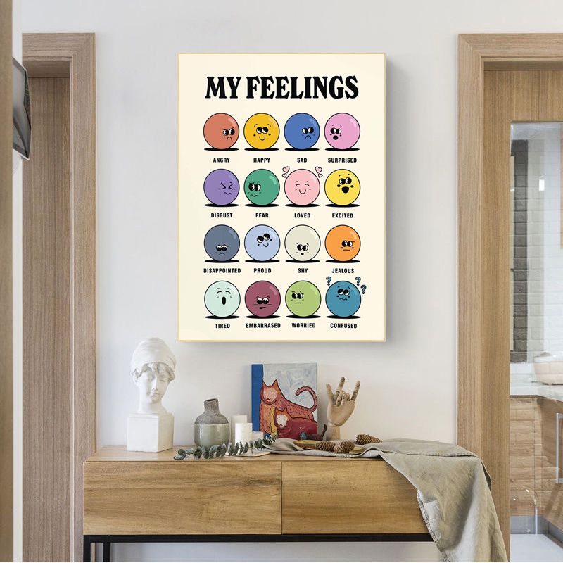 Retro Stil Tecknat Leende Inspirerande Citat Posters Papper Carvallo