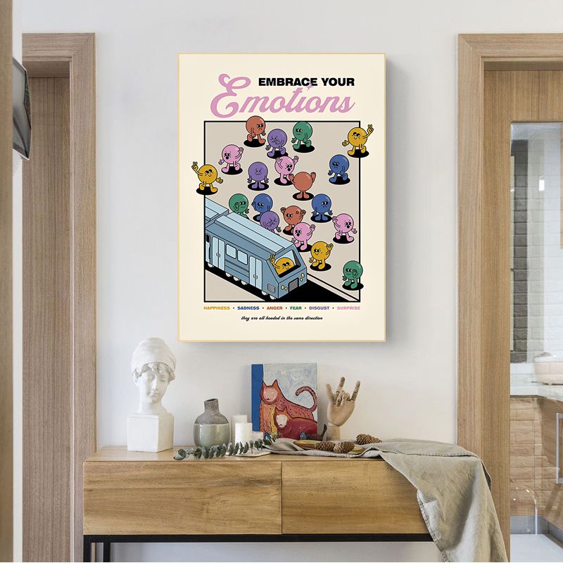 Retro Stil Tecknat Leende Inspirerande Citat Posters Papper Carvallo