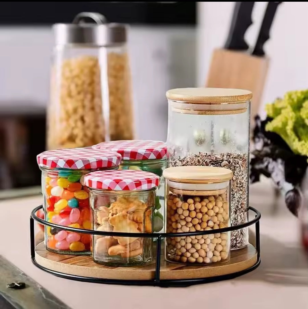 360° snurrande arrangör i akaciaträ för bord och kök MILA Sverige