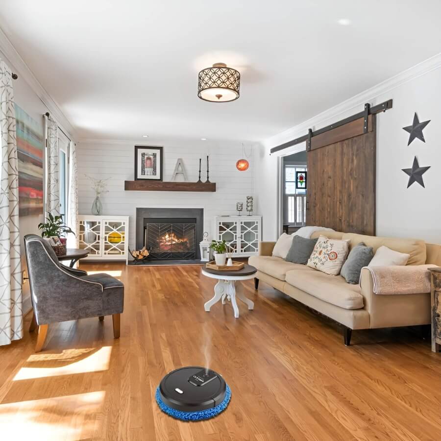 Carvallo- och mopprobot MobiSweep | 3-i-1 funktion | Självuppladdande & tyst som en mus | Kompakt 25×25×6,5 cm Carvallo