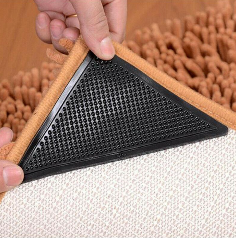 Återanvändbara hörngrepp för mattor – böjda och halkfria dynor för trägolv och släta golv MILA Sverige