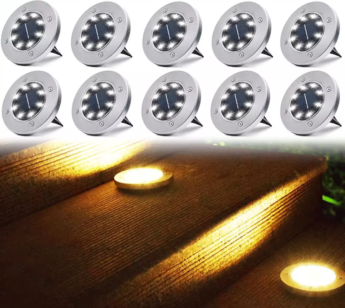 12 Led Solarbelysning För Mark Utomhus Vattentät Carvallo