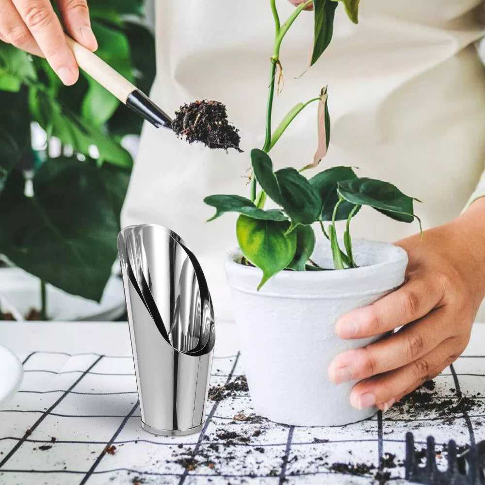 Rostfritt stålspade för blomjord – Robust planteringsspade för trädgård och balkong Carvallo